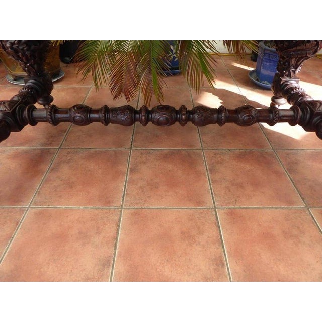 18th Century Carved Georgian Country Oak Library Table, 1780 For Sale - Image 10 of 14