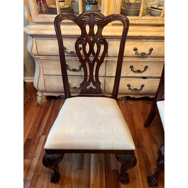 Maitland - Smith Vintage Maitland Smith Mahogany Ball & Claw Dining Chairs, Set of 4 For Sale - Image 4 of 12