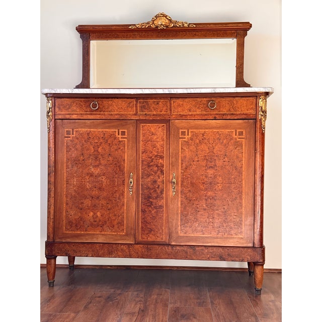 French Louis XVI Style Ormolu (gilded bronze mounts) Server/ Sideboard Origin France Purchased in 1989 at at The Best of...