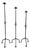 Hand Forged Iron Candelabra Set of 3 (101-121cm) Antique Copper Finish Heavy Rope Twist Stem with Openwork Cage Detail For Sale
