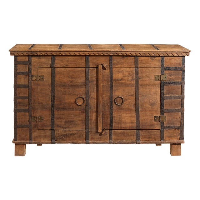 Iron Bound Pithara Chest with Doors, 1950s For Sale