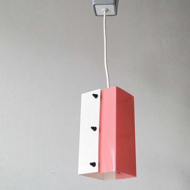 Vintage Pink and White Acrylic Glass Pendants, 1950s, Set of 3 For Sale - Image 11 of 13