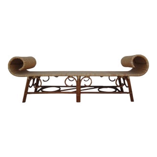 Large Mid-Century Anglo-Indian Style Rattan Daybed or Bench For Sale