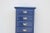 Late 20th Century Vintage Georgian Style Blue Chest of Drawers For Sale - Image 4 of 7