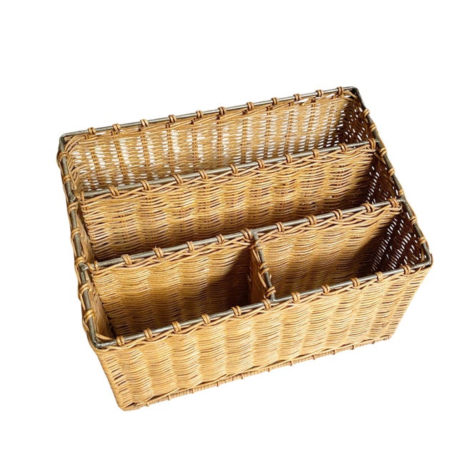 Elevate your workspace with the Vintage Woven Wicker & Steel Desk Organizer, a perfect blend of rustic charm and modern...