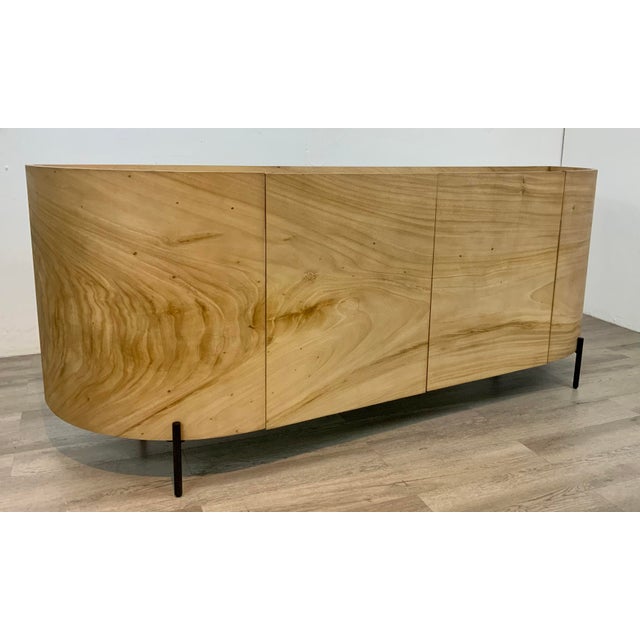 Organic Modern Curved Light Wood Sideboard Chairish