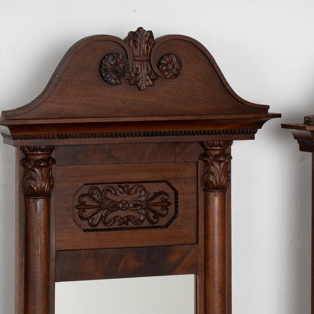Traditional 19th Century Pair of Mahogany Mirrors, Denmark For Sale - Image 3 of 8