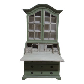 Swedish Rococo Style Secretary Hutch For Sale