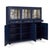 Baker Furniture Company Michael Taylor for Baker Furniture Modern Ming Blue Lacquered Bar Cabinet Credenza For Sale - Image 4 of 5