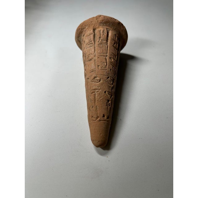 Neo-Sumerian Cuneiform Clay Foundation Cone of Ruler Gudea of Lagash, 22nd Century, Before Common Era - 1 Piece For Sale - Image 9 of 10
