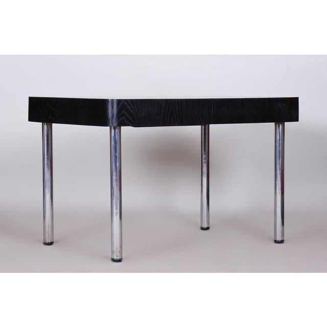 1930s Czech Bauhaus Extendable Dining Table in Oak Veneer, 1930s For Sale - Image 5 of 16