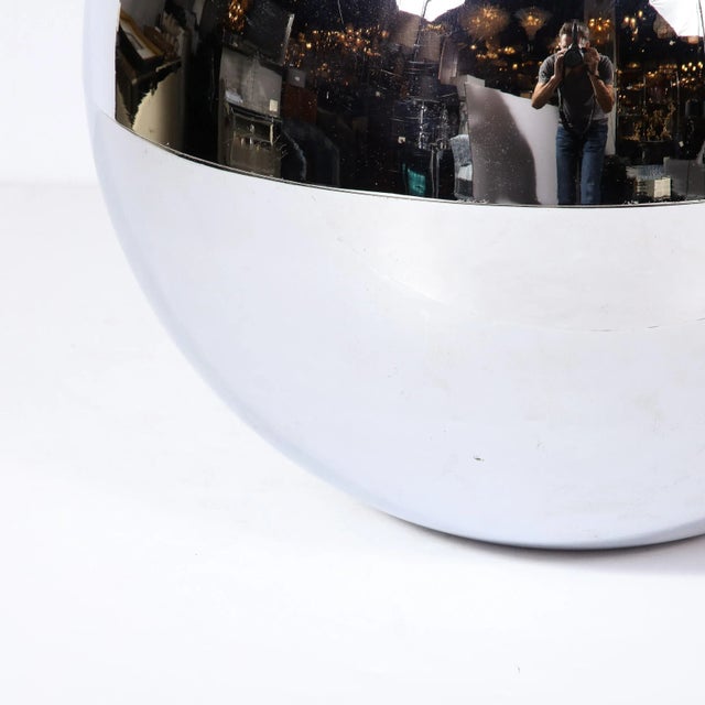1980s Mid-Century "Ball" Table Lamp in Chrome in the Style of Karl Springer For Sale - Image 5 of 11