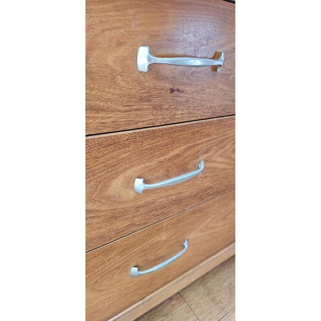 1958 Drexel Mid Century Modern Dresser and Nightstand Tapered Legs Brass Handles For Sale - Image 13 of 18
