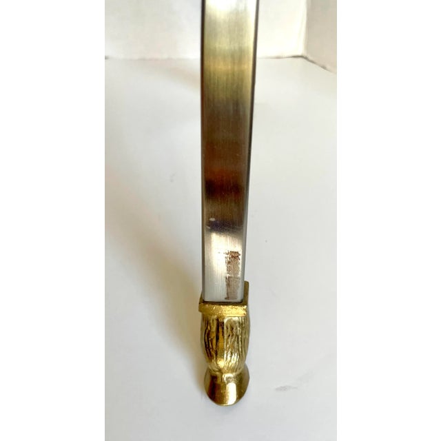 Mid 20th Century Italian Maison Jansen Style Brass and Steel Rams Head Magazine Rack For Sale - Image 11 of 13