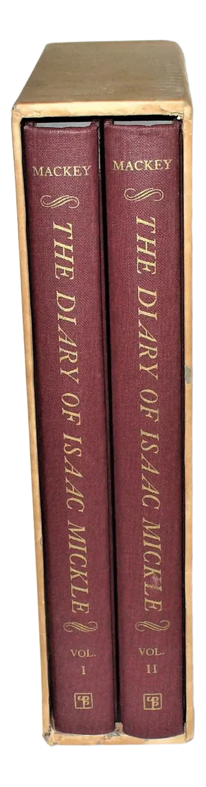1970s A Gentleman of Much Promise "The Diary of Isaac Mickle" by Philip English Mackey, 2 Volumes in Slip Case