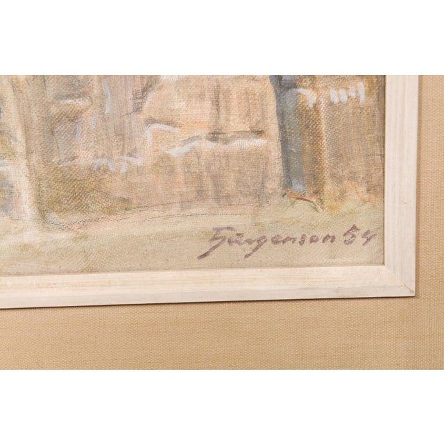 Tan Mediterranean Landscape Painting, 1950's For Sale - Image 8 of 12