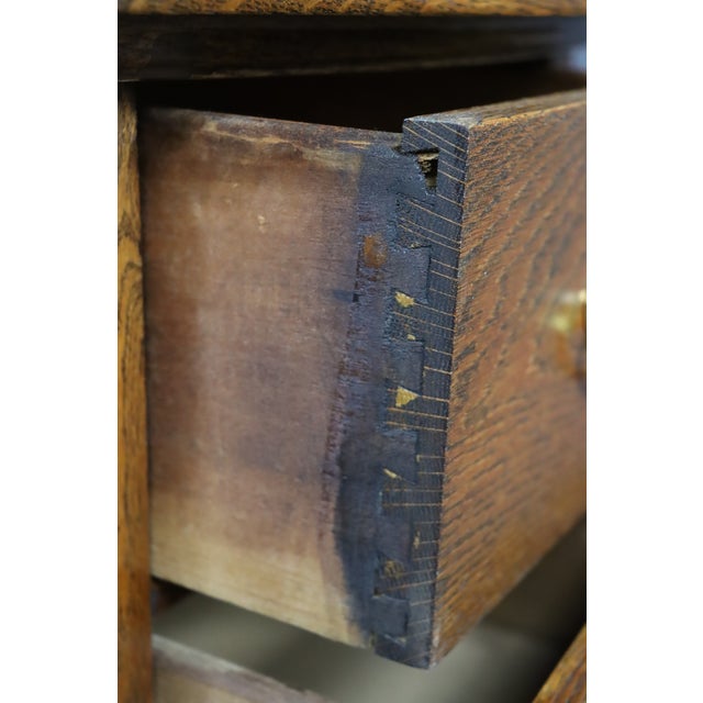 Rare Victorian Quarter Sawn Oak Lingerie Chest For Sale - Image 13 of 13
