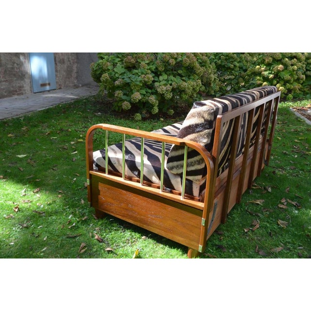 Brown Lounger Sofa H-215 by Jindrich Halabala for Up Zavody, 1930s For Sale - Image 8 of 15