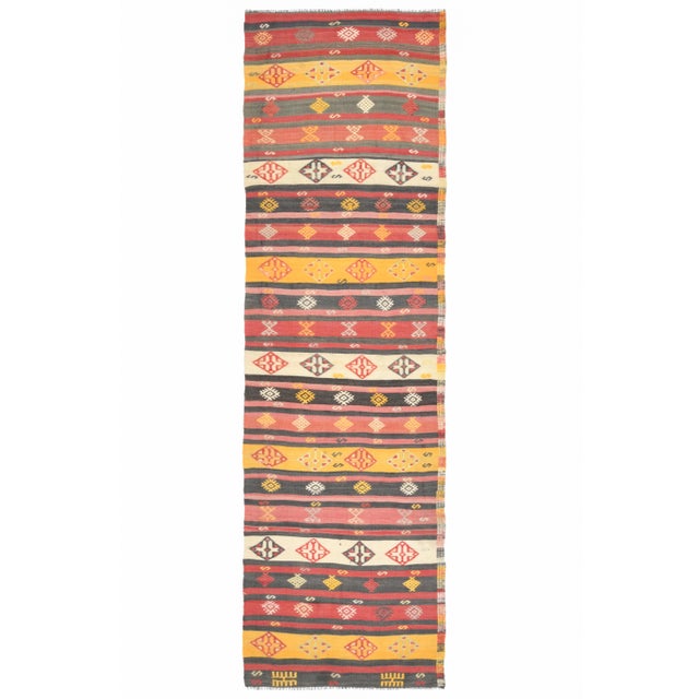 Vintage Turkish Oushak Handmade Wool Cotton Red Runner Rug For Sale - Image 12 of 12