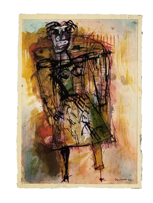 Sergio Barletta, Figure, Mixed Media, 1962