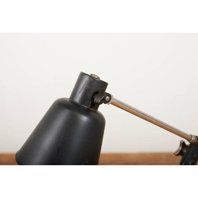 Black Floor Lamp with Black Die-Cast Aluminum Base from Bag Turgi, 1930s For Sale - Image 8 of 14