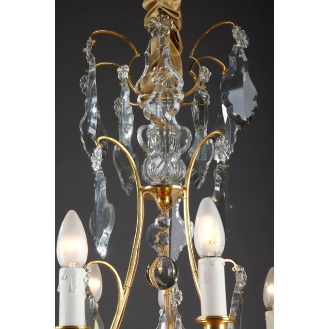 Gilded Bronze and Pendants Chandelier with Eight Arms of Lights For Sale - Image 15 of 18