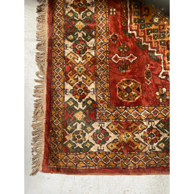 Antique Wool Rug with Designs on Red Background, 1900s For Sale - Image 4 of 10