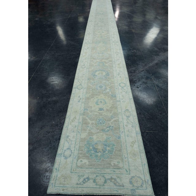Turkish Turkish Oushak Runner Rug 2'8" x 27'9" #17586 For Sale - Image 3 of 8