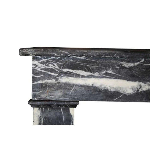 19th Century Louis Philippe Grey Saint Anne Marble Antique Fireplace Mantel For Sale - Image 9 of 10