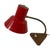 Metal Red Desk Lamp with Faux Wooden Base and Accent & Brass Gooseneck For Sale - Image 7 of 9