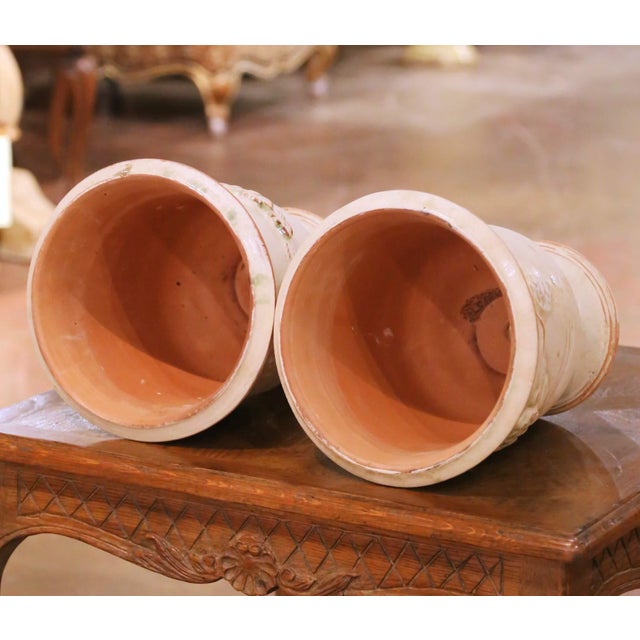 Ceramic Pair of French Anduze Terracotta Planters Signed La Madeleine For Sale - Image 7 of 8