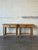 Graceful turned spindle legs support a clean top with a single drawer and lower cross stretchers. Each piece showcases...