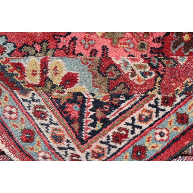 Mid 20th Century Semi Antique Persian Mahal Rug With Medallion Design in Jewel Tones For Sale - Image 12 of 13