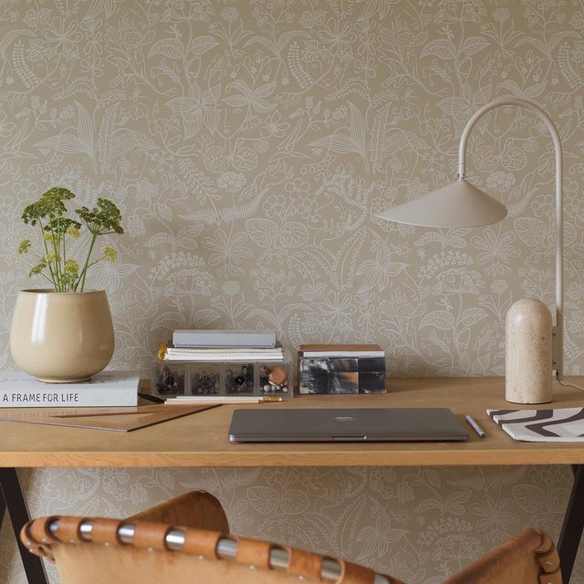 Mid-Century Modern Sample - Borastapeter Grazia Wallpaper in Parchment For Sale - Image 3 of 4