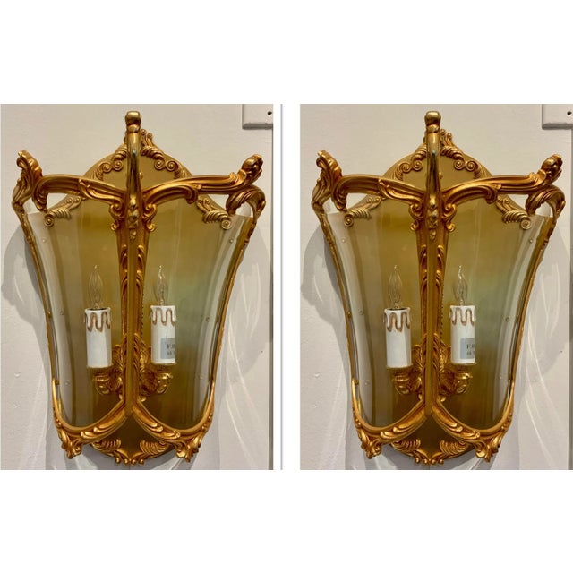 2010s Italian Brass Finished Bronze Pocket Lantern Wall Sconces For Sale - Image 5 of 5