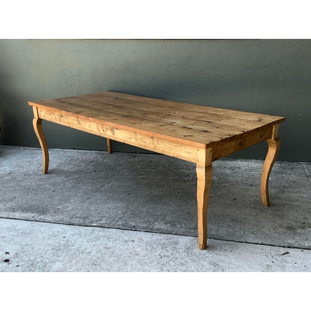 Vintage Rustic Pine Plank Farm Table For Sale - Image 11 of 12