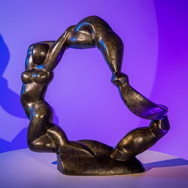 Metal 1970s Modernist Bronze Sculpture by Henri Delcambre For Sale - Image 7 of 9