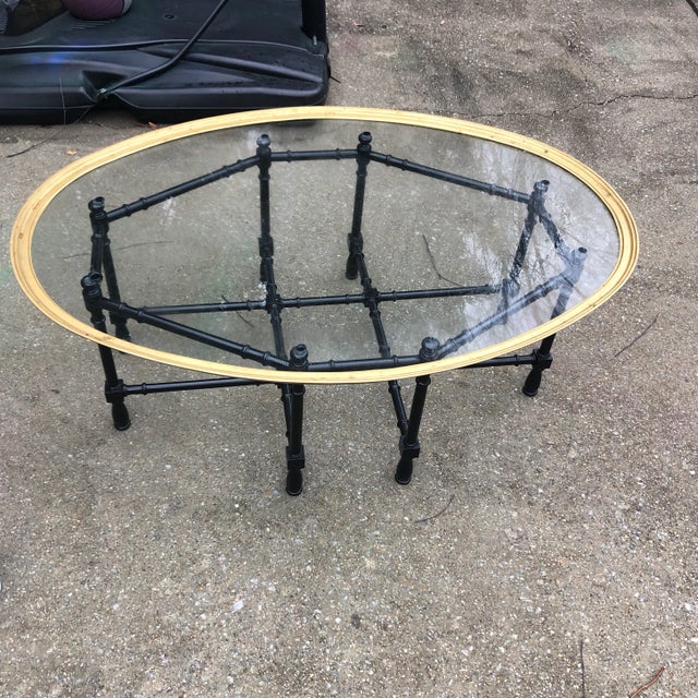 1970s Hollywood Regency Brass Bamboo Table For Sale In Atlanta - Image 6 of 8