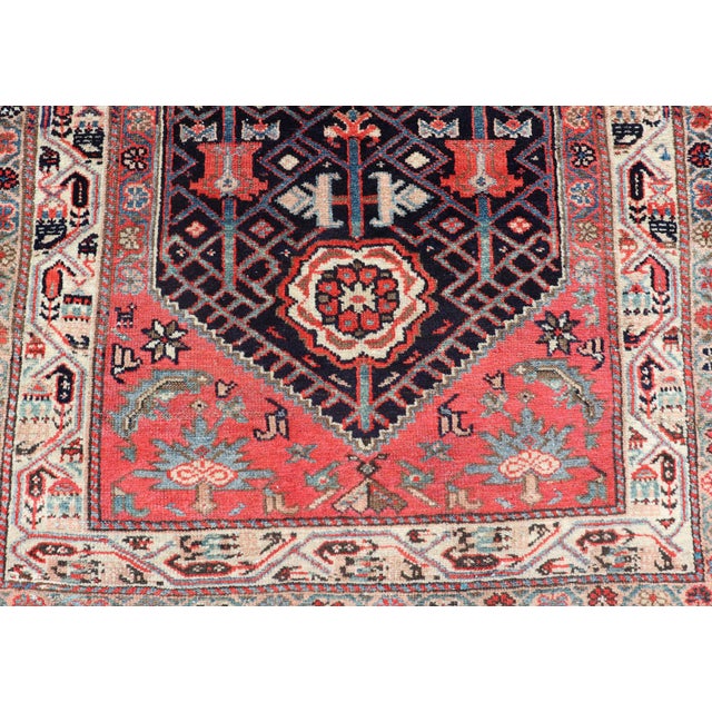Antique Persian Malayer Runner With Sub-Geometric All-Over Design in Navy Color 3'1 X 12'9 For Sale - Image 11 of 14