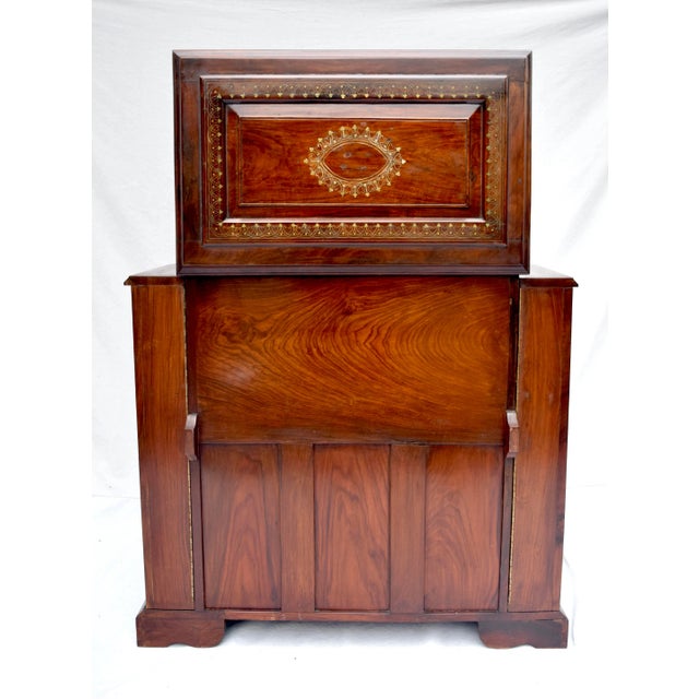 Mid 20th Century Anglo Indian Dry Bar Cabinet Rosewood & Brass For Sale - Image 10 of 13