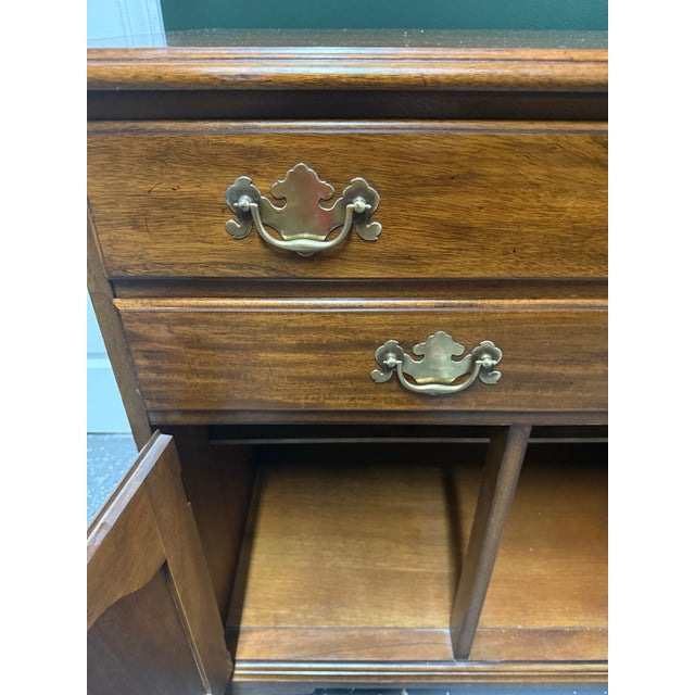 1970s Henkel Harris Solid Wild Black Cherry Chippendale Sideboard/Buffet For Sale - Image 12 of 12