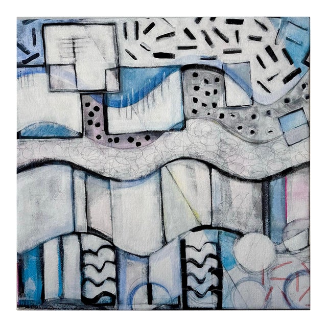 “Chester Trains Ii” Abstract Modern Painting by Paula DeStefanis For Sale