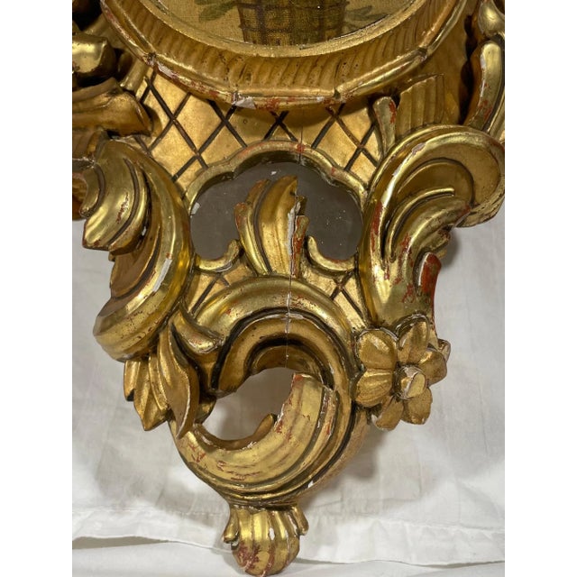 Gold French Louis XV Rococo Style Large Carved and Gilt Cartel Clock Case. For Sale - Image 8 of 13
