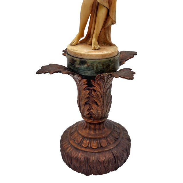 Metal Art Deco Figural Ivorine Sculpture After Ferdinand Preiss, Circa 1925 For Sale - Image 7 of 10