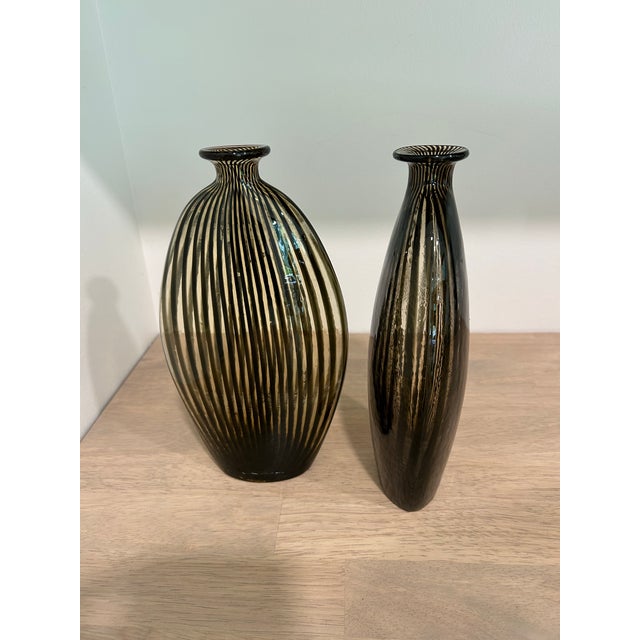 Pair of Midcentury Art Deco Style Murano Glass Attributed to Dino Martens Atomic Swirl Art Glass From the 1950’s For Sale - Image 9 of 12