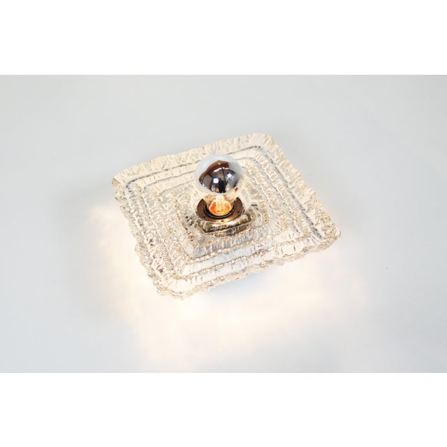 1970s Vintage Ice Glass Wall Lamps from Peill & Putzler, 1970s, Set of 2 For Sale - Image 5 of 7