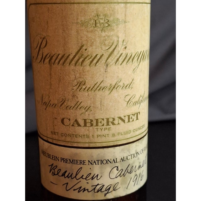 For your consideration is an exceptionally rare, museum-quality empty historic wine bottle: a 1916 Beaulieu Vineyard...