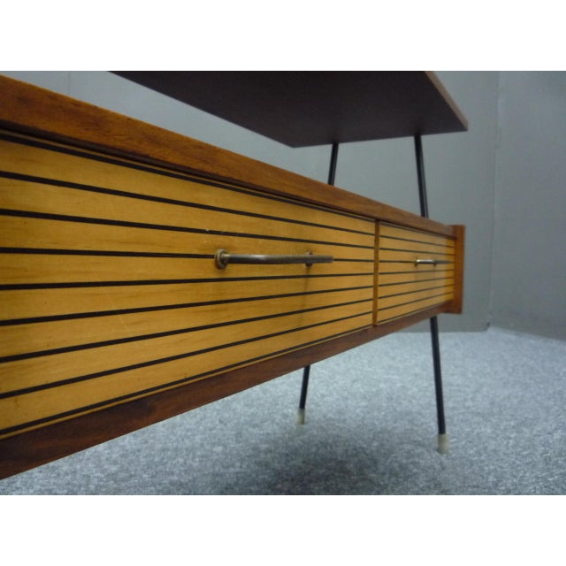 Wood Mid-Century Side Table with Drawers, 1950s For Sale - Image 7 of 12