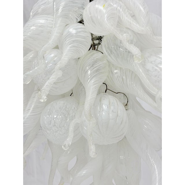 Large Vintage Murano Hand Blown Glass Chandelier, Italian Modern Lighting For Sale - Image 14 of 18