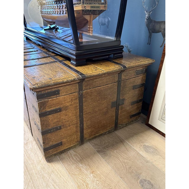 Antique Weathered Teak Chest, 1840 For Sale - Image 11 of 12